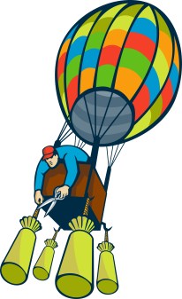 man hot air balloon ballast