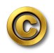 Copyright sign in gold